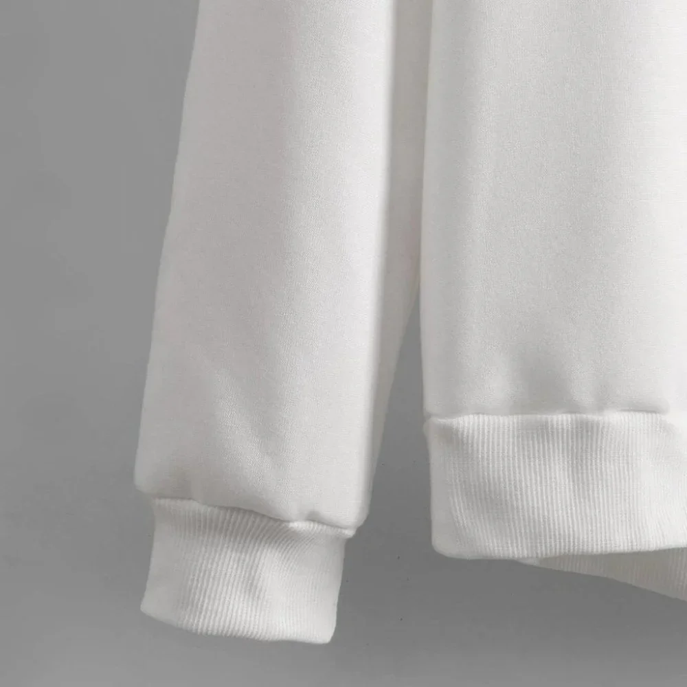 White Mens Hooded Sweater - Picture 5 of 7